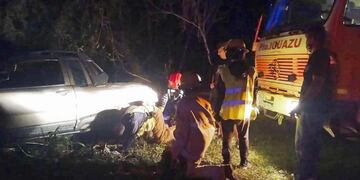 Accidente vial en Puerto Iguazú: se negó a ser trasladado al Hospital.