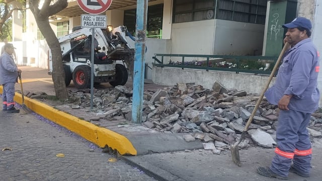 Comenzaron los trabajos en las veredas de la Municipalidad de Rafaela