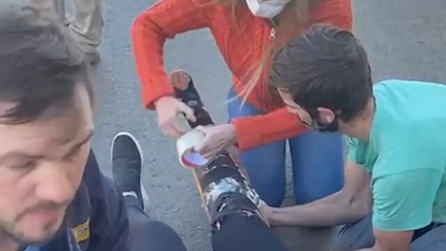 Un accidente vial dejó como saldo a una motociclista herida en Posadas.