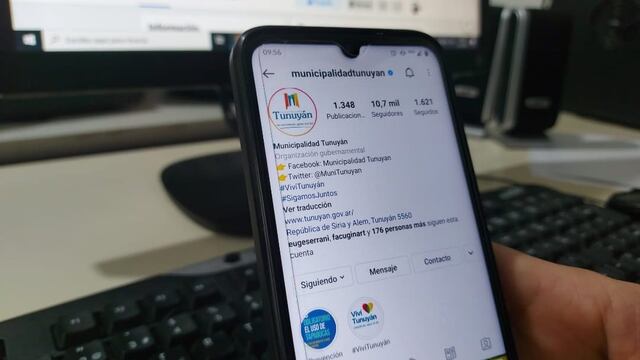 La Municipalidad de Tunuyán cuenta con sus cuentas oficiales de Facebook e Instagram verificadas.