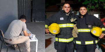 Tomás Álvarez tiene 20 años y ejerce como bombero desde los 12. Foto: Walter Abrate / ElDoce.TV