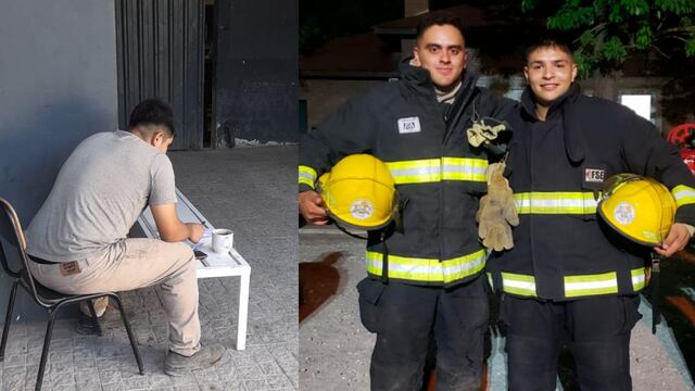 Tomás Álvarez tiene 20 años y ejerce como bombero desde los 12. Foto: Walter Abrate / ElDoce.TV