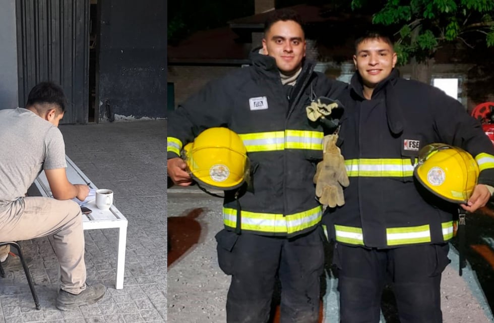 En medio de su descanso, vio a un joven bombero estudiando y su reflexión sobre la “generación de cristal” se volvió viral