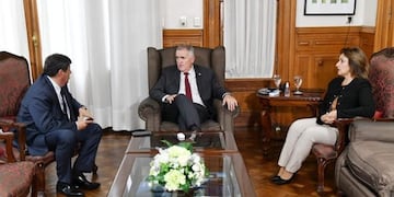 Reunión de trabajo entre Jaldo, Gutiérrez y Salomón.