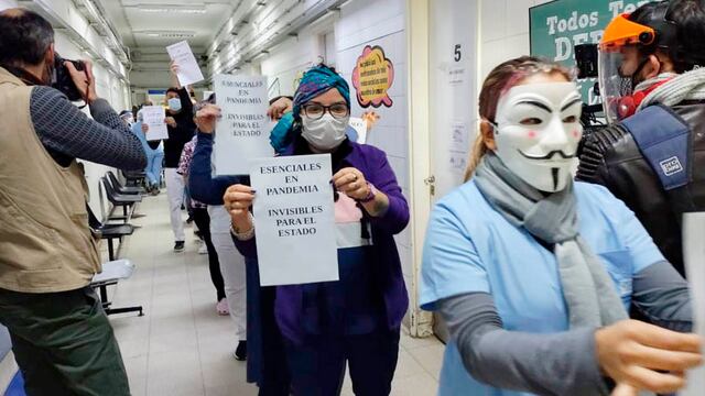 La protesta por los pasillos del Hospital Molas (Plan B Noticias)