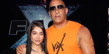 María Becerra junto a Vin Diesel en la premiere de Rápidos y Furiosos 10