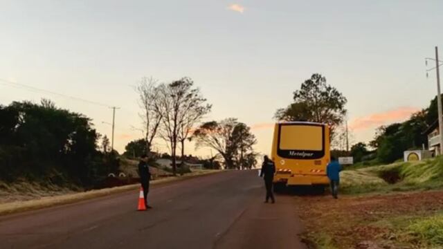 Colectivo que transportaba tareferos embistió a una mujer en Leandro N. Alem.