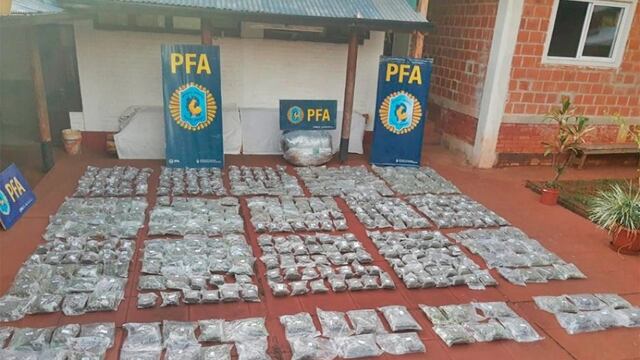 Capioví: incautan marihuana en encomiendas con logos de un panda.