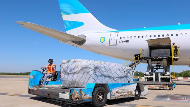 Llegada de las vacunas Sputnik V a la Argentina.