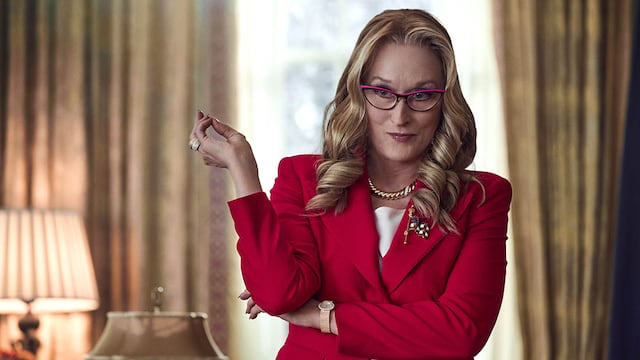 "No mires arriba", Meryl Streep como Presidenta Janie Orlean.