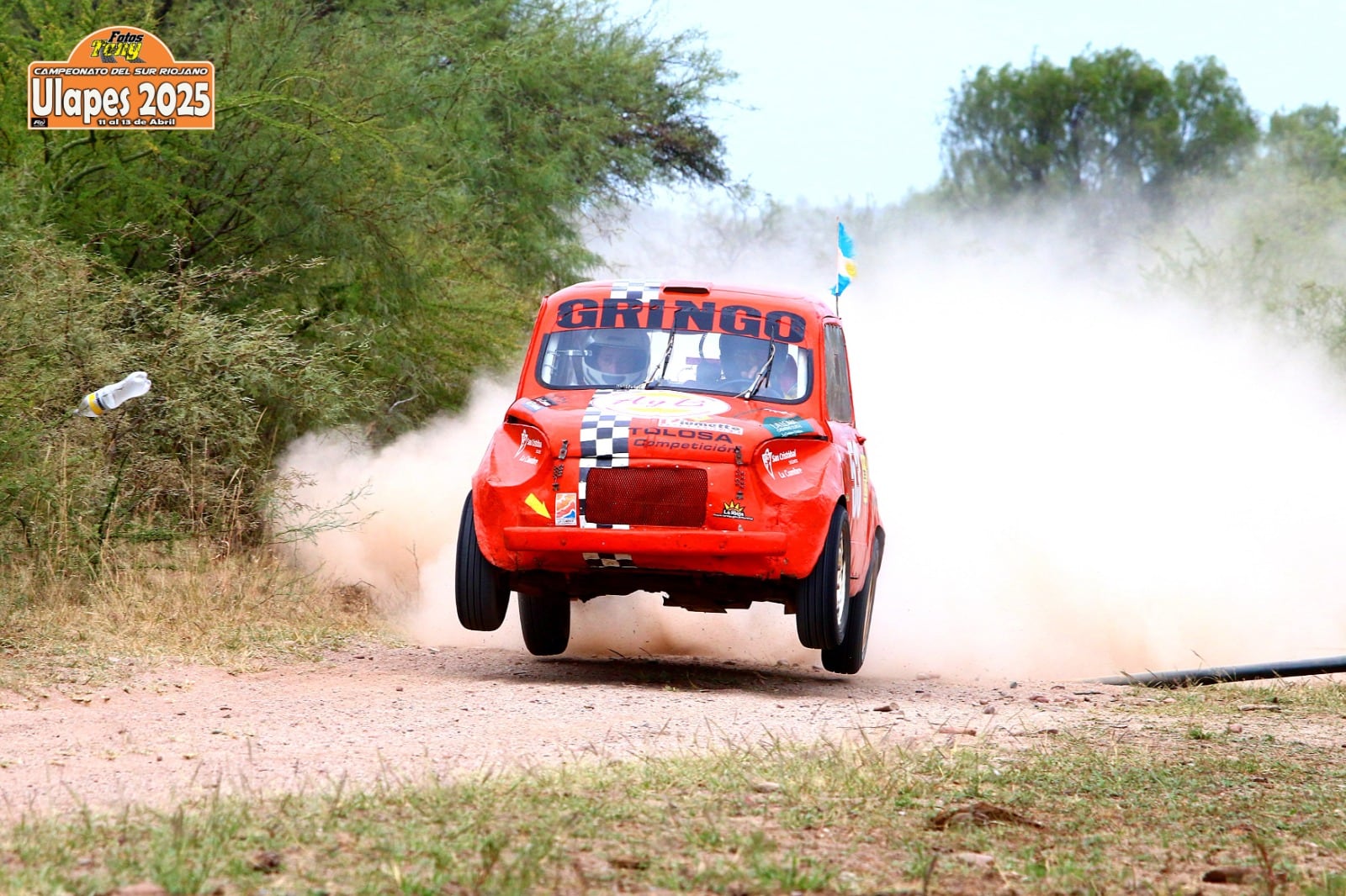 El Gringo Tolosa, en el Rally de Ulapes 2025, por el campeonato riojano.