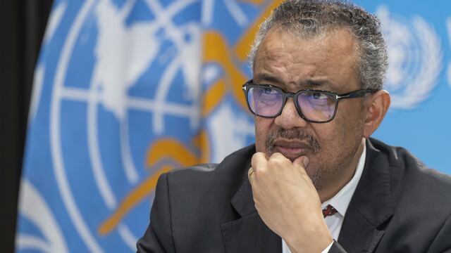 Tedros Adhanom Ghebreyesus, director general de la Organización Mundial de la Salud. (Martial Trezzini/Keystone vía AP, Archivo)