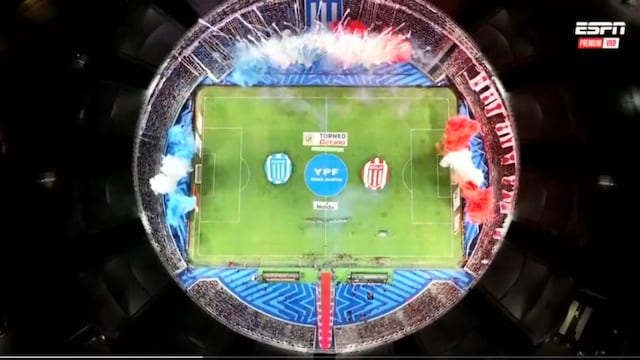 Así fue el tremendo recibimiento de Racing y Estudiantes en la final del Torneo Clausura.