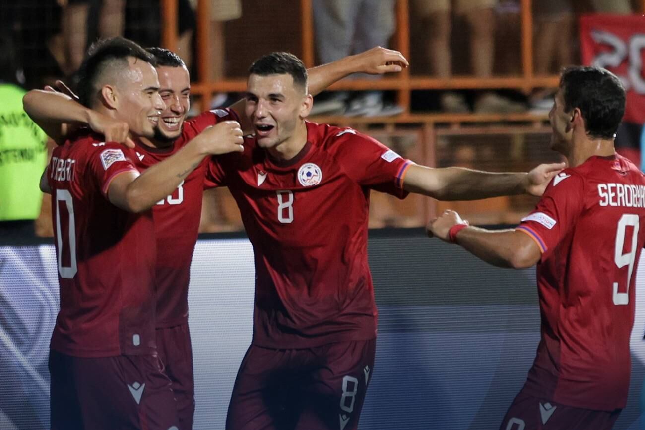 Zelarayán celebra en triunfo de Armenia (Prensa Armenia)