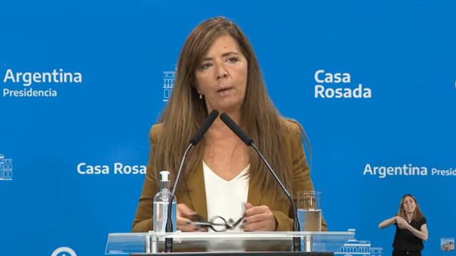 La portavoz de la Presidencia, Gabriela Cerruti, le pidió a la oposición que apruebe el Presupuesto 2022. Foto Corresponsalía.