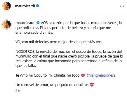 Mauro Icardi sobre la China Suárez.