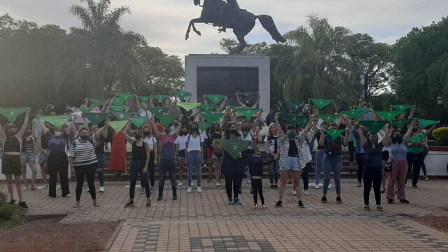Manifestación a favor del aborto legal en Rafaela