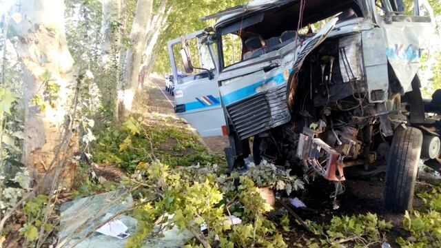 Un camionero perdió el control y se estrelló contra un árbol en la ruta 165 en San Rafael.
