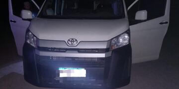 La camioneta detenida en Barranca Yaco.