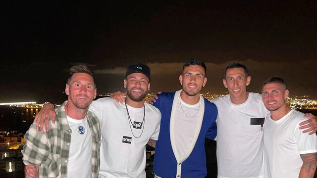 La noche de vacaciones que Messi compartió con Neymar, Paredes, Di María y Verratti.