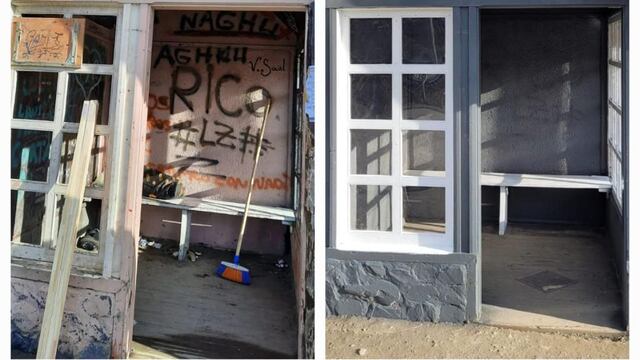 Tareas de mantenimiento de los refugios de espera del servicio de transporte colectivo de pasajeros.