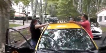 El chofer y la supuesta cómplice cayeron in fraganti el sábado en la Plaza Santos Dumont.