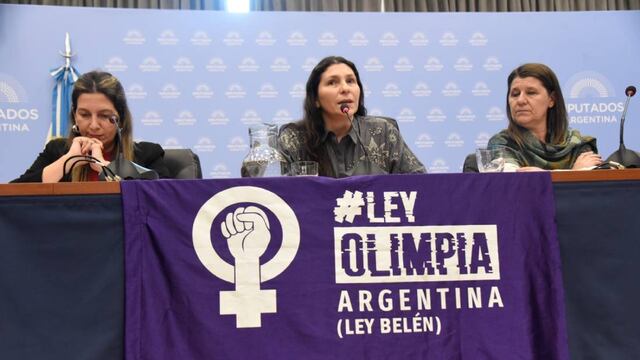 La diputada Mónica Macha (centro), al encabezar el debate por la "Ley Olimpia". Foto: HCDN.