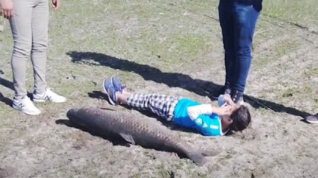 La foto que compartió el pescador cordobés (Gentileza Carlos Paz Vivo).