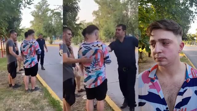 El policía se burló de la camisa del joven y lo agredió