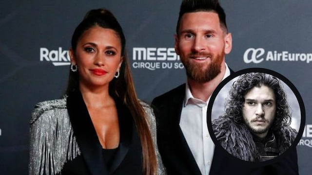 El día que Jon Snow de Game of Thrones conoció a Lionel Messi y Antonela Roccuzzo.