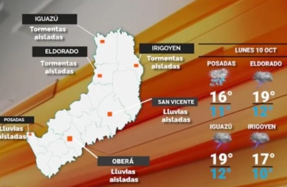 Inicio de semana con clima frío y probabilidad de lluvias en Misiones