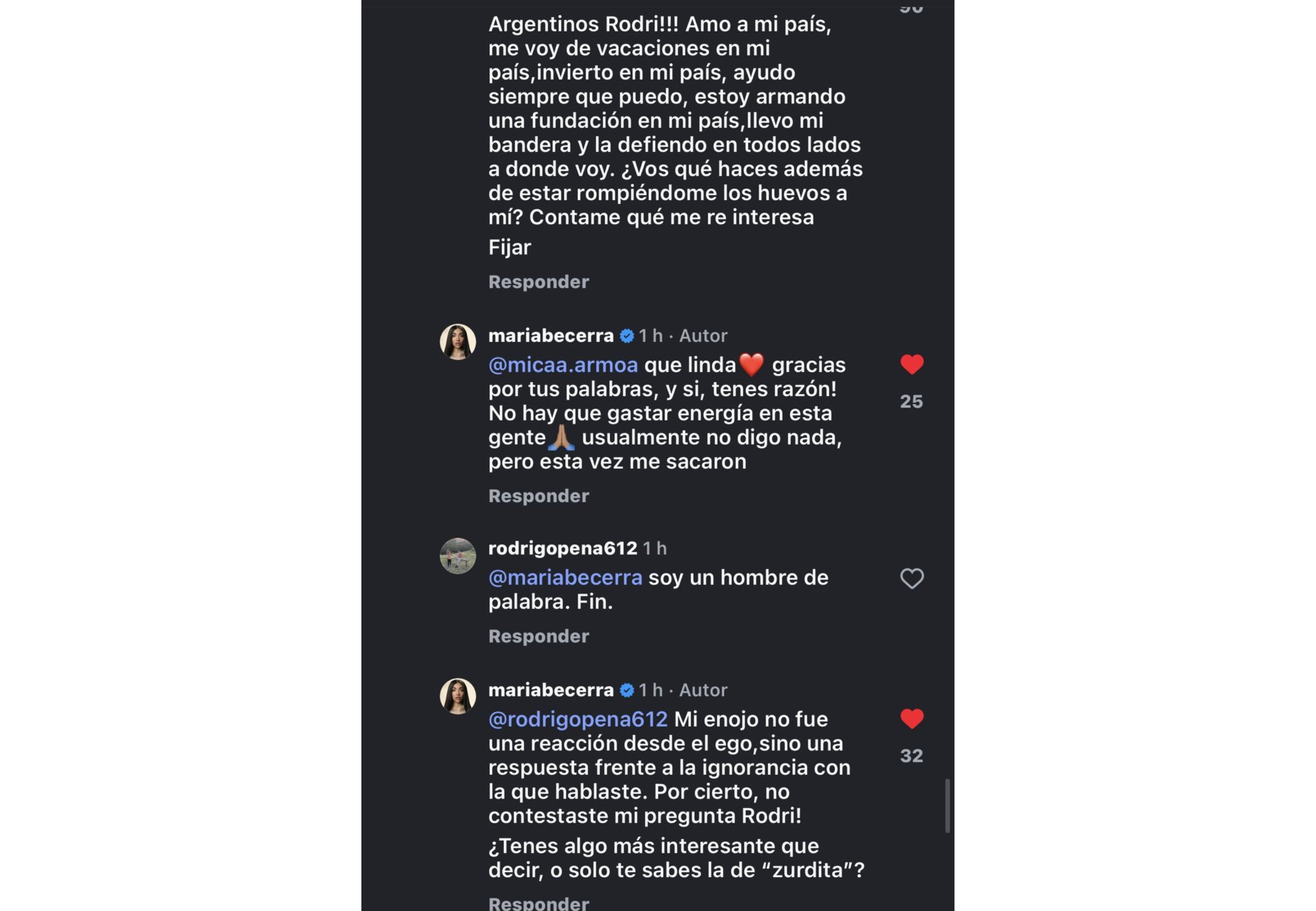 María le respondió a los haters.