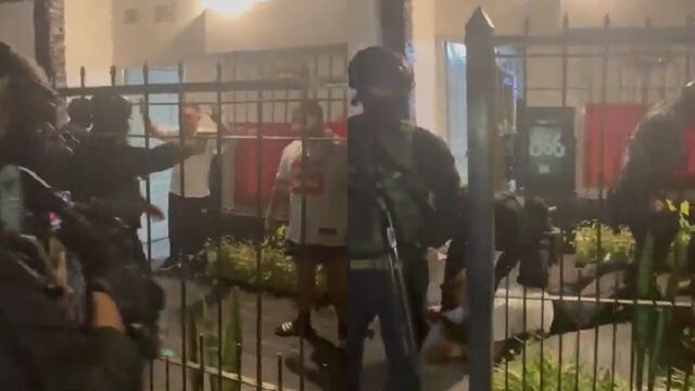El operativo policial en una de las detenciones de los colectiveros. Foto: Captura de video.