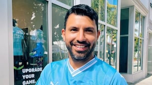 Kun Agüero visitó la Casa Rosada