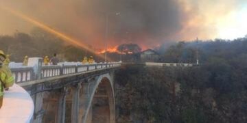 Cortaron la ruta provincial 5, desde el kilómetro 106 al 109 entre Villa del Dique y Embalse. (Ministerio de Seguridad)