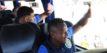 Jaminton Campaz y sus compañeros partieron desde Arroyo Seco a las dos de la tarde.