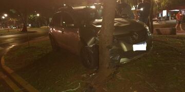 Posadas: una mujer terminó herida luego de chocar contra un árbol.