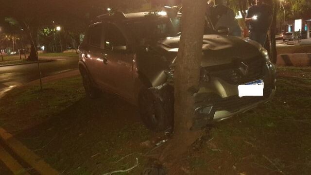 Posadas: una mujer terminó herida luego de chocar contra un árbol.