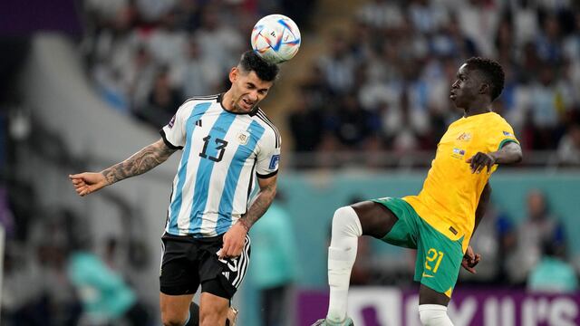 El Cuti Romero fue una fiera nuevamente en la victoria sobre Australia. Gran partido del ex Belgrano en la Selección (AP)