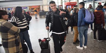 Gabriel Compagnucci, cordobés de Monte Buey, regresa a Belgrano desde Rumania (Foto: Pedro Castillo / La Voz).