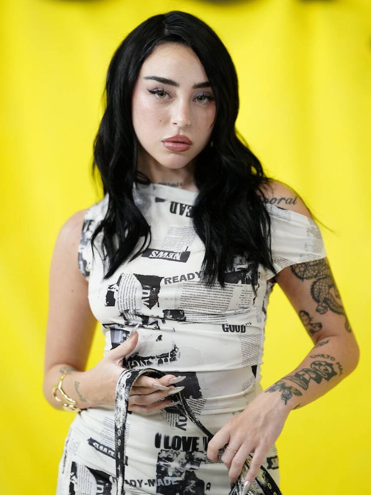 Nicki Nicole en el evento de la marca Desigual en Barcelona.