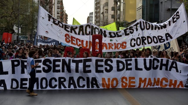 Marcha en Córdoba a 46 años de la Noche de los Lápices. (Facundo Luque / La Voz)