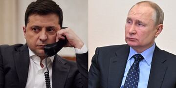Volodímir Zelenski, presidente de Ucrania, y Vladimir Putin, el de Rusia