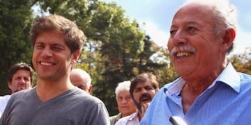 El diputado asaltado, "Cuto" Moreno, junto a Axel Kicillof.
