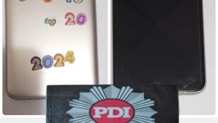 El celular recuperado por la PDI