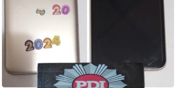 El celular recuperado por la PDI