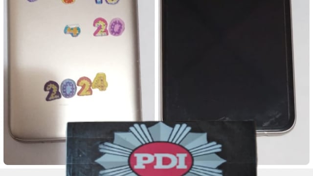 El celular recuperado por la PDI