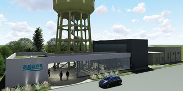 Render del futuro edificio propio de Aguas Santafesinas SA en Rafaela