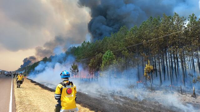 Una delegación cordobesa ayuda en el combate de incendios en Corrientes.