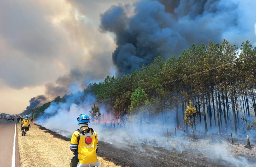 A la espera de lluvias, bomberos de Córdoba siguen combatiendo el fuego en Corrientes